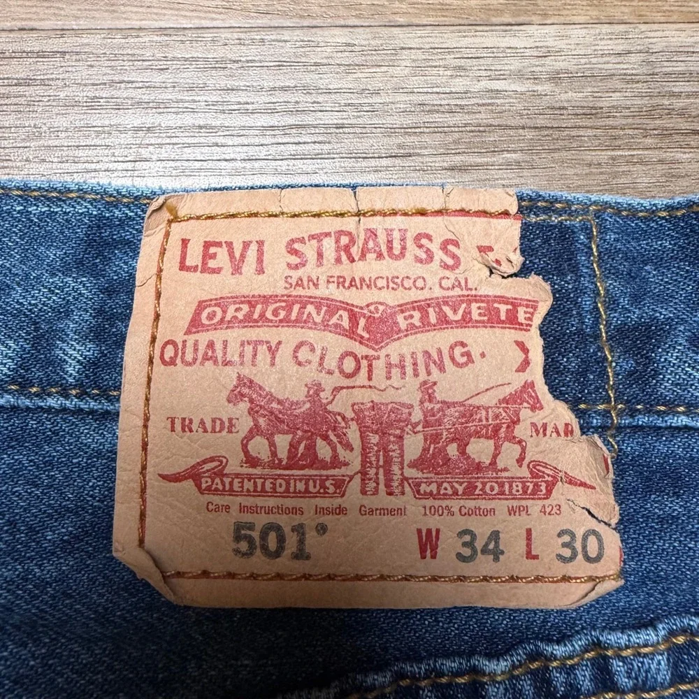 Vintage Levis 501 Original Fit Jeans Mens 34x30 Blue Medium Wash Button Fly Y2K
